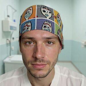 Colorful Cartoon Patchwork Surgical Cap